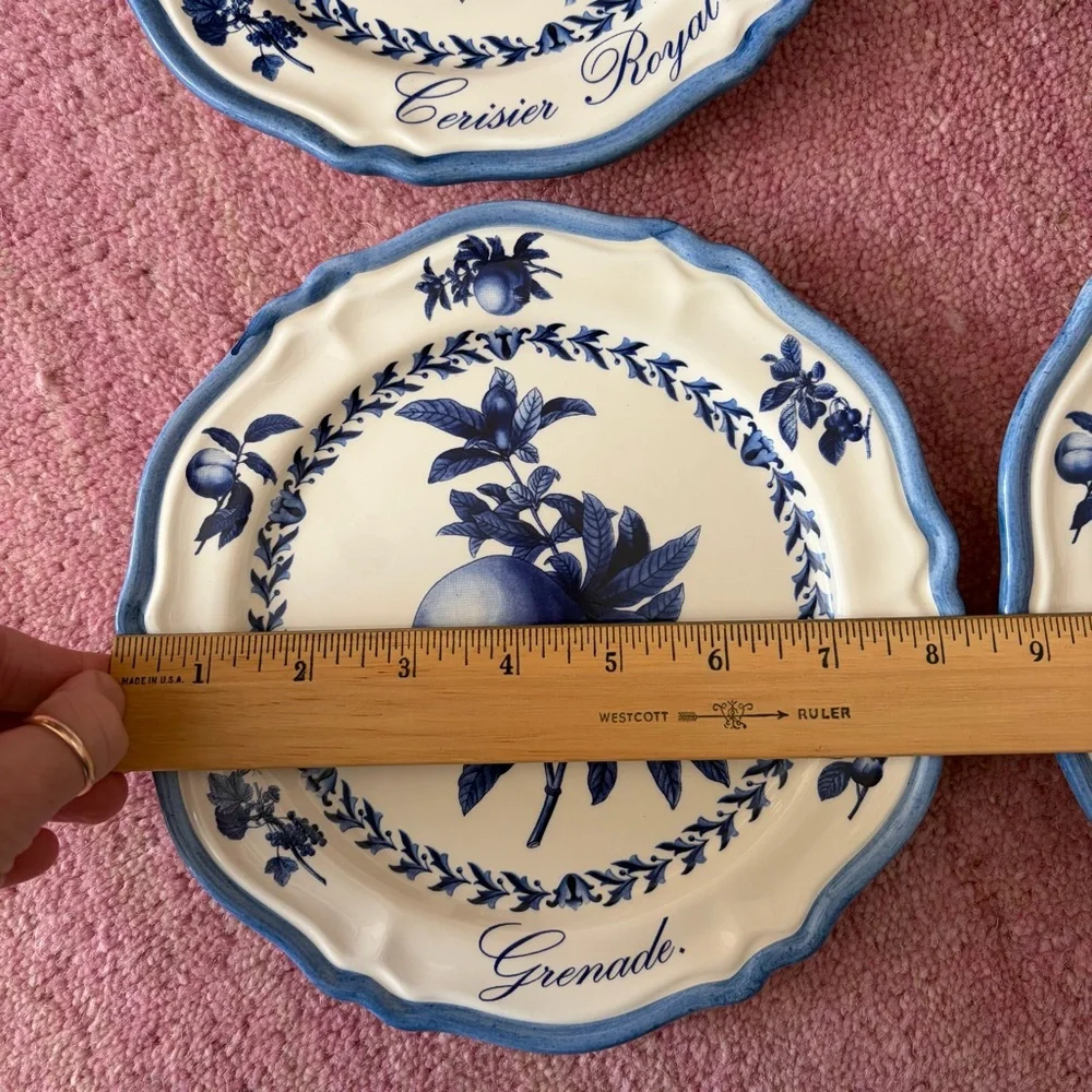 Italian Ceramics Company Blue Original Fruits Wall Plates Made in Italy